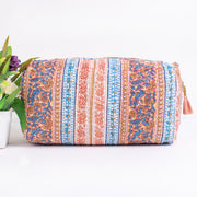 Block Print Cosmetic Bag, Makeup Pouch, Toiletry Bag, Wash Bags