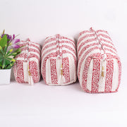 Block Print Cosmetic Bag, Makeup Pouch, Wash Bags, Toiletry Bags