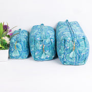 Block Print Toiletry Bag, Kantha Pouch, Make Up Or Cosmetic Bag, Utility Pouch