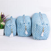 Block Printed Large Toiletry Bag, Waterproof Wash Bag, Makeup Bag, Cosmetic Bag, Travel Bag with Pockets, Jumbo Wash Bag Assorted