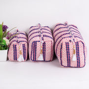 Block Printed Toiletry Bag, Waterproof Wash Bag, Makeup Bag, Cosmetic Bag, Travel Bag with Pockets, India Wood Blocks, Jumbo Wash Bag