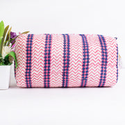 Block Printed Toiletry Bag, Waterproof Wash Bag, Makeup Bag, Cosmetic Bag, Travel Bag with Pockets, India Wood Blocks, Jumbo Wash Bag