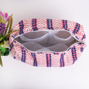 Block Printed Toiletry Bag, Waterproof Wash Bag, Makeup Bag, Cosmetic Bag, Travel Bag with Pockets, India Wood Blocks, Jumbo Wash Bag