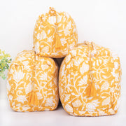 Block Printed Large Toiletry Bag, Waterproof Wash Bag, Makeup Bag, Cosmetic Bag, Travel Bag with Pockets, Jumbo Wash Bag Assorted