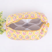 Block Printed Toiletry Bag, Waterproof Wash Bag, Makeup Bag, Cosmetic Bag, Travel Bag with Pockets, India Wood Blocks, Jumbo Wash Bag