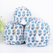 ORGANIC Cotton Handmade block printed Zipper Pouch, Make-up purse, Utility bag- Gift for Her - CraftJaipur