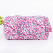 Cosmetic Bag, Assorted hand Block Printed Large Toiletry Bag, Waterproof Wash Bag, Makeup Bag, Travel Bag with Pockets, Jumbo Wash Bag