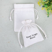 White Indian Cotton Jewelry Pouches, Small Coin Storage Bags, Cosmetic Packaging Pouches - CraftJaipur