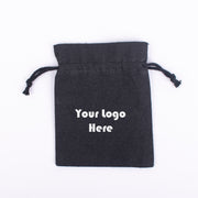Black (Pack Of 100) Custom Cotton Drawstring Jewelry Packaging Pouch