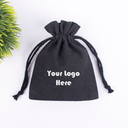 Black (Pack Of 100) Custom Cotton Drawstring Jewelry Packaging Pouch