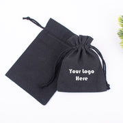 Black (Pack Of 100) Custom Cotton Drawstring Jewelry Packaging Pouch
