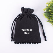 Black Bottom Pompom Small Jewelry Packaging, Drawstring Pouches - CraftJaipur