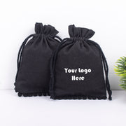 Black Bottom Pompom Small Jewelry Packaging, Drawstring Pouches - CraftJaipur