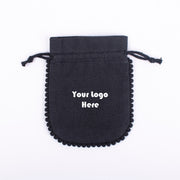 Small Black Round Pompom Cotton Jewelry Pouches, Handmade Storage Bags - CraftJaipur