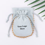 Pack Of 100 Light Grey Round Lace Jewelry Packaging Pouch, Designer Wedding Favor Bags