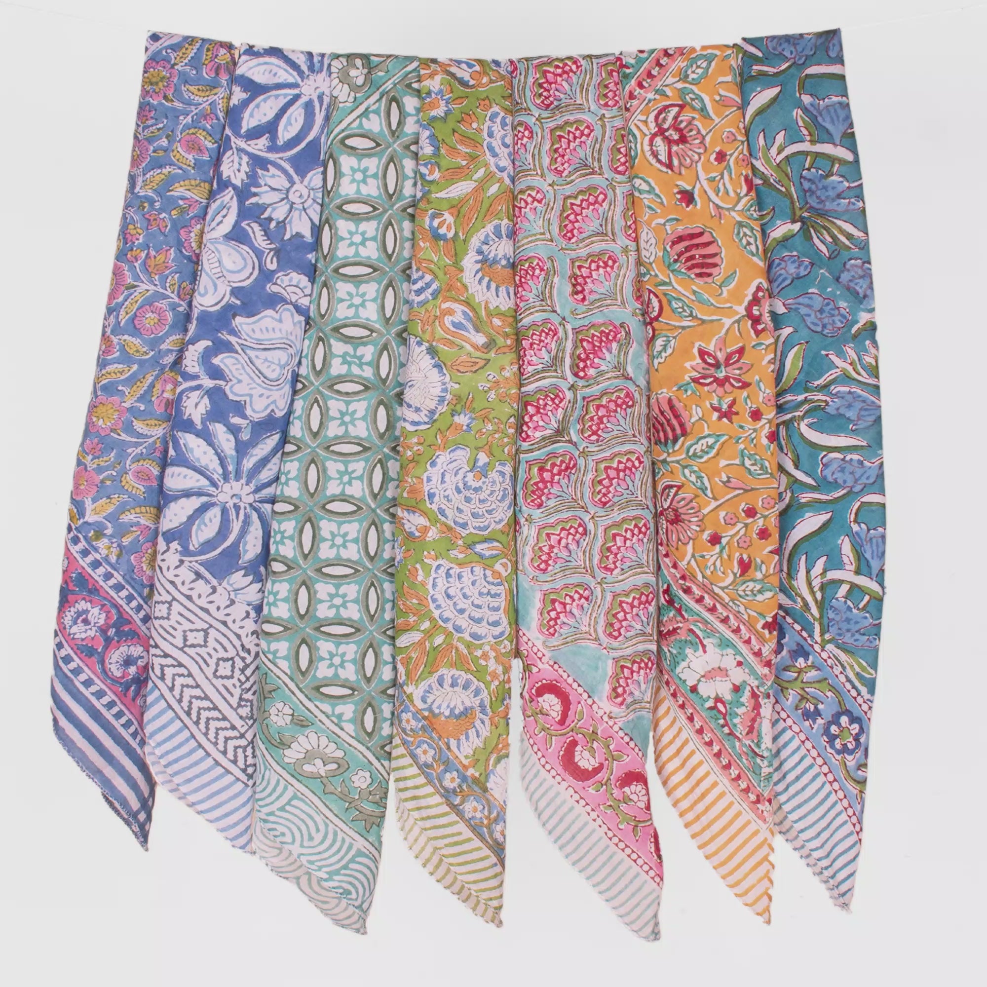 Boho Style Cotton Bandana – Lightweight Printed Headscarf for Travel, Casual & Daily Use - 7pcs