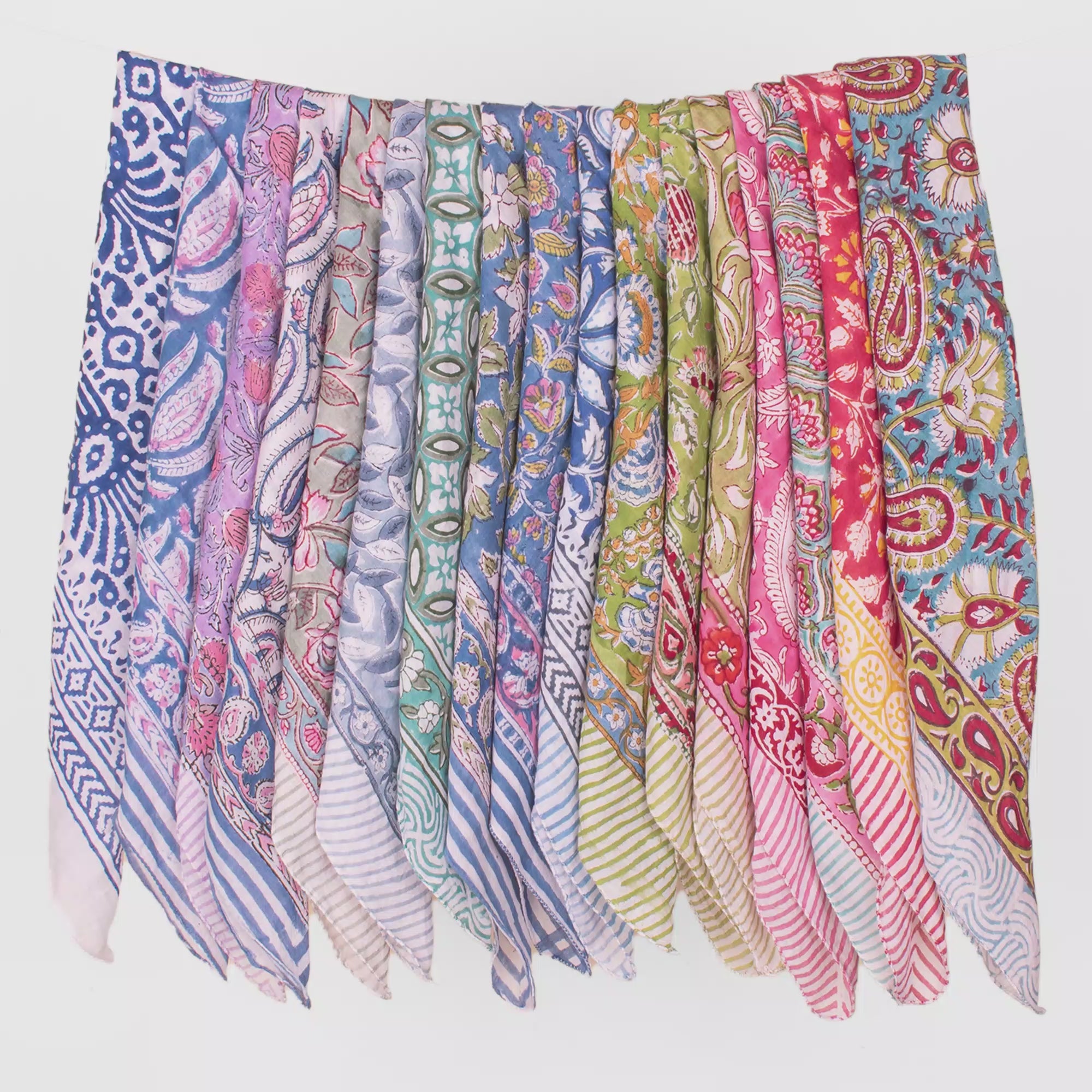 Luxury Soft Cotton Bandana – Premium Printed Head Scarf for Women & Men, Comfortable Daily Wear - 17pcs