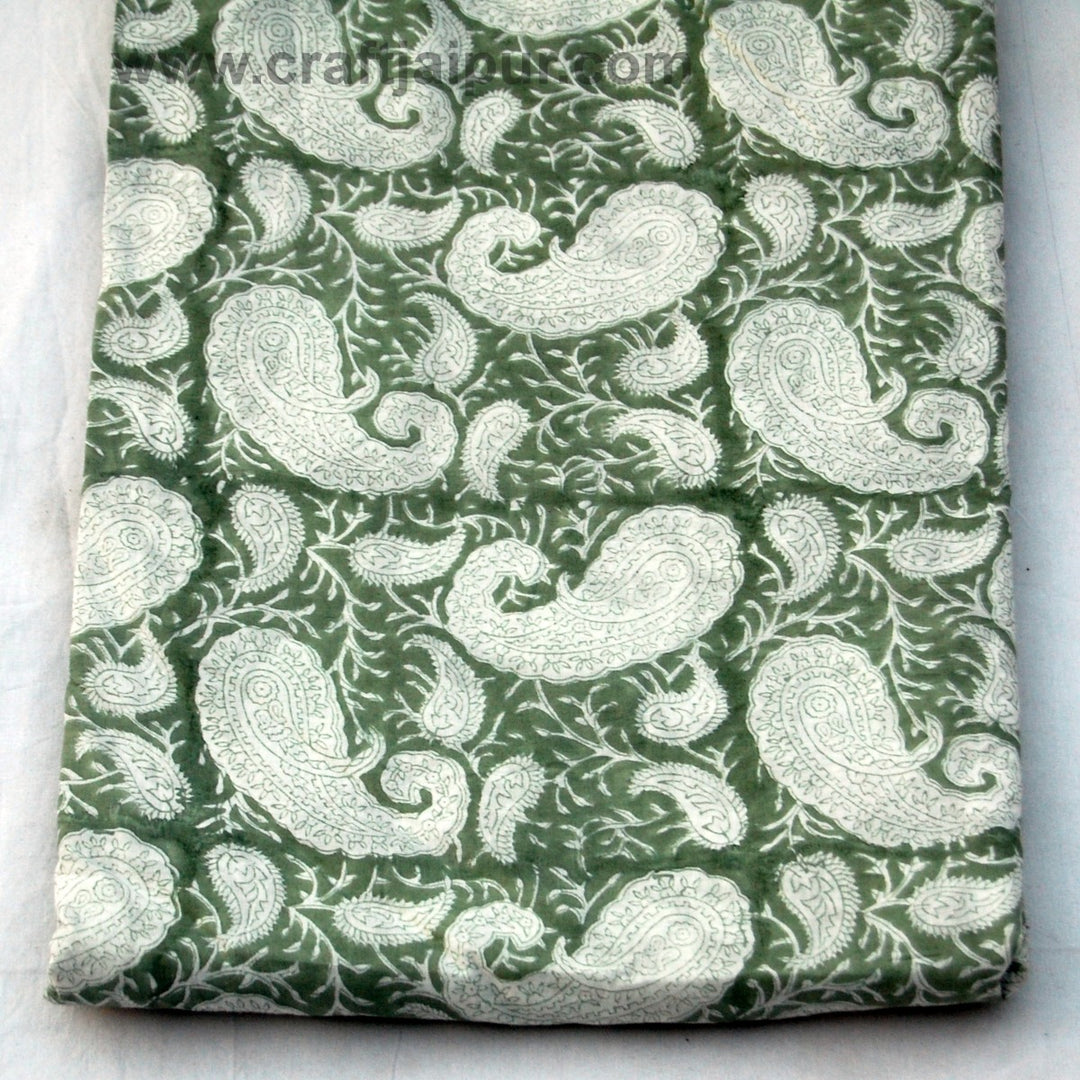 Paisley Block Printed Handmade Natural Cotton Indian Fabric-Craft Jaipur