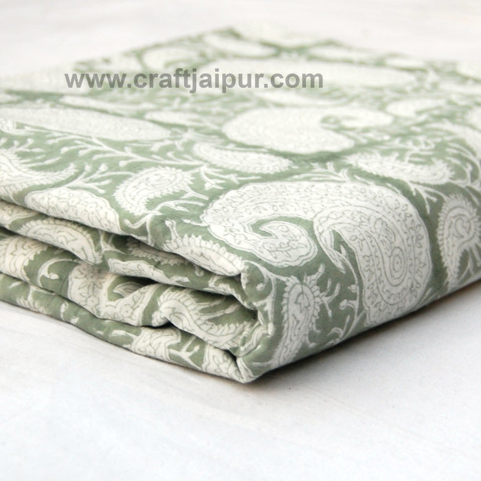 Paisley Block Printed Handmade Natural Cotton Indian Fabric-Craft Jaipur