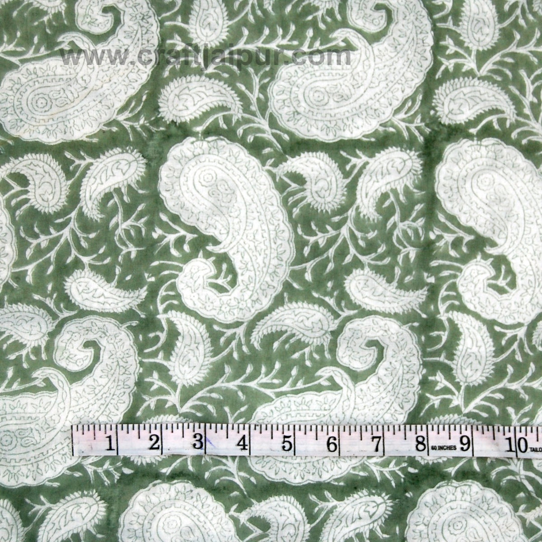 Paisley Block Printed Handmade Natural Cotton Indian Fabric-Craft Jaipur