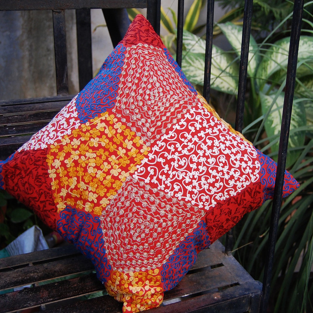 Indian Suzani Pillow Cover Embroidery Cushions Boho Decor - CraftJaipur