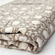 Hand Block Floral Printed Cotton Fabric Sewing Material - CraftJaipur