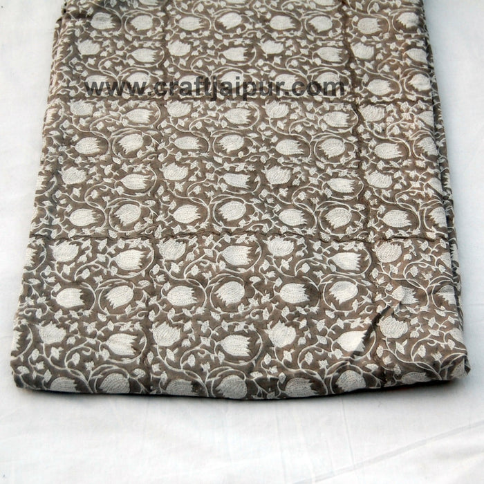 Hand Block Floral Printed Cotton Fabric Sewing Material-Craft Jaipur
