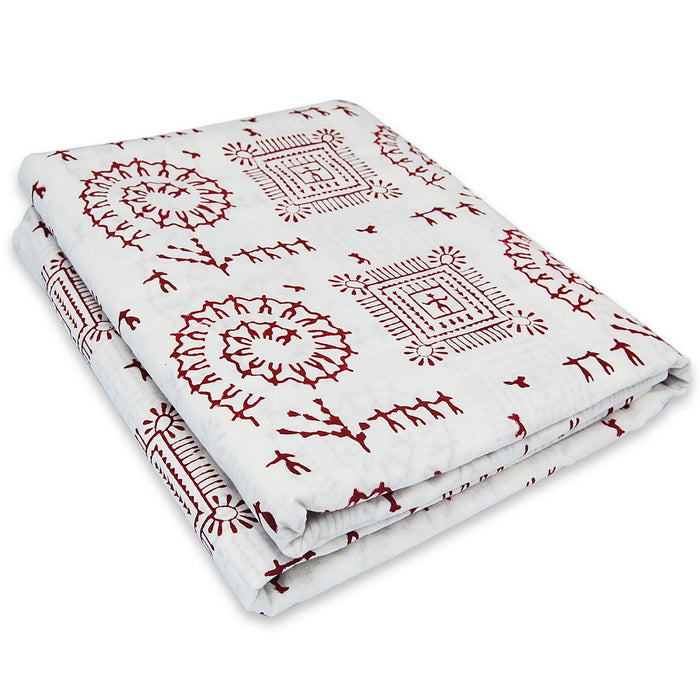 Vintage Floral Block Printed Cotton Sanganeri Running Fabric-Craft Jaipur