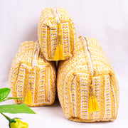 ORGANIC Cotton Indian Handmade block printed Zipper Pouch, Make-up purse, Utility bag- Gift for Her