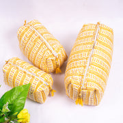 ORGANIC Cotton Indian Handmade block printed Zipper Pouch, Make-up purse, Utility bag- Gift for Her