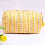 ORGANIC Cotton Indian Handmade block printed Zipper Pouch, Make-up purse, Utility bag- Gift for Her