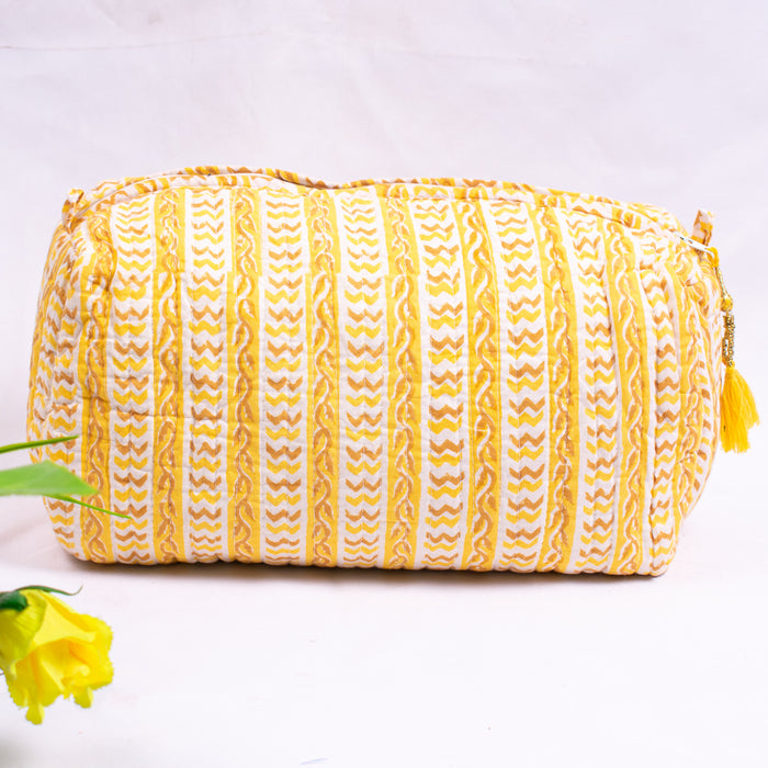 ORGANIC Cotton Indian Handmade block printed Zipper Pouch, Make-up purse, Utility bag- Gift for Her