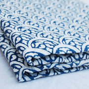 Indigo Blue Floral Printed Cotton Running Indian Fabric - CraftJaipur