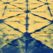 Yellow And Blue Tie & Dye Cotton Running Fabric