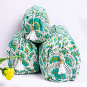 Hand Block Printed Toiletry Bag, Waterproof Wash Bag, Makeup Bag, Cosmetic Bag, Travel Bag with Pockets, India Wood Blocks, Jumbo Wash Bag