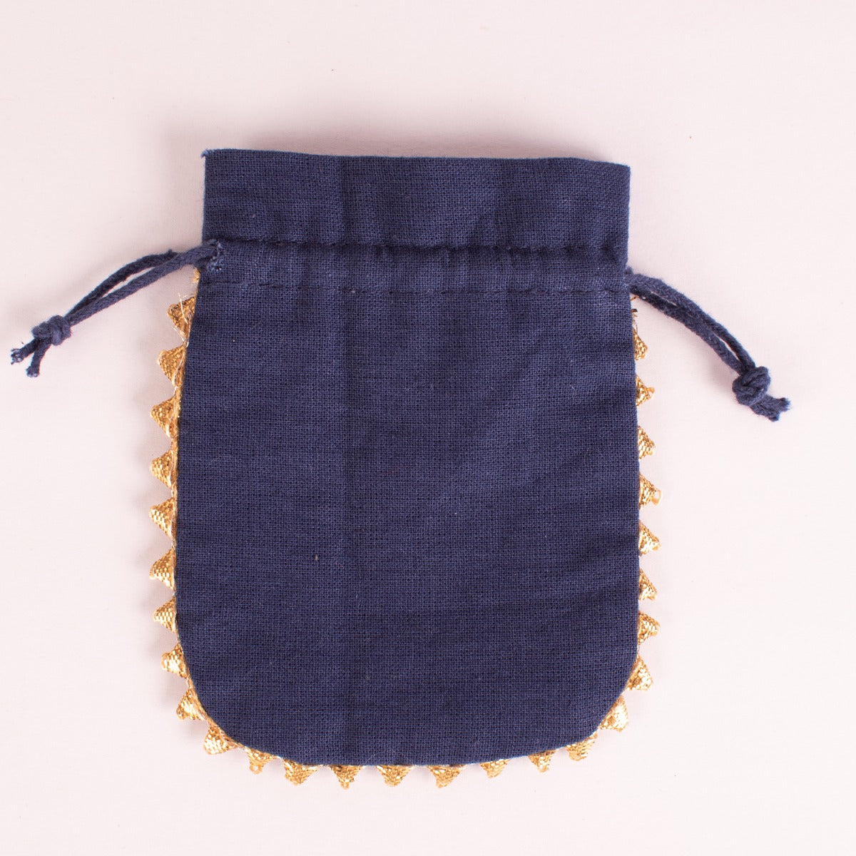 Designer Drawstring Jewelry packaging Pouch Custom Cotton Wedding Favor Gift Bags (Pack Of 100, Navy Blue)