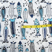 Handmade Fish Block Printed Cotton Dress Sewing Craft Fabric