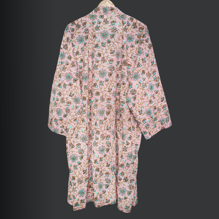 Ladies Cotton Kimono Orange Dressing Gown with Paisley Print - The Pyjama  House