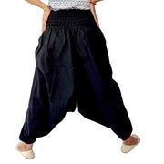 Women Harem Cotton Pants, Aladdin Trousers in Black Color, Yoga Pants for Dance
