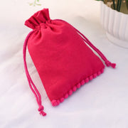 (Pack Of 100, Red) Designer Drawstring Pouch, Jewelry Accessories Package Bag-CraftJaipur