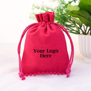 (Pack Of 100, Red) Designer Drawstring Pouch, Jewelry Accessories Package Bag-CraftJaipur