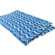 Handmade Indigo Zig Zag Block Printed Indian Cotton Fabric