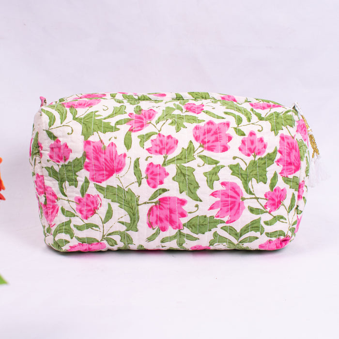 Travel Bag with Pockets, Assorted hand Block Printed Large Toiletry Bag, Waterproof Wash Bag, Makeup Bag, Cosmetic Bag, Jumbo Wash Bag
