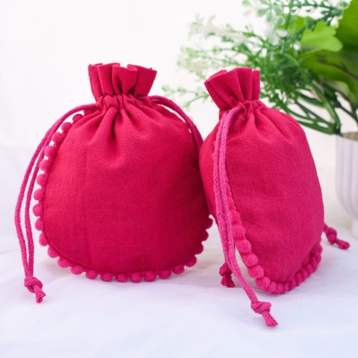 Customizable Cotton Pouch For Jewelry Packaging, Drawstring Pouch Wedding favor Bags