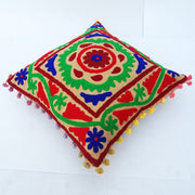 Ethnic Square Suzani Cushion Cover Vintage Embroidery