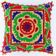 Ethnic Square Suzani Cushion Cover Vintage Embroidery