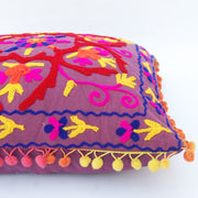 Indian Suzani Floral Embroidery Decorative Cushion Cover– CraftJaipur