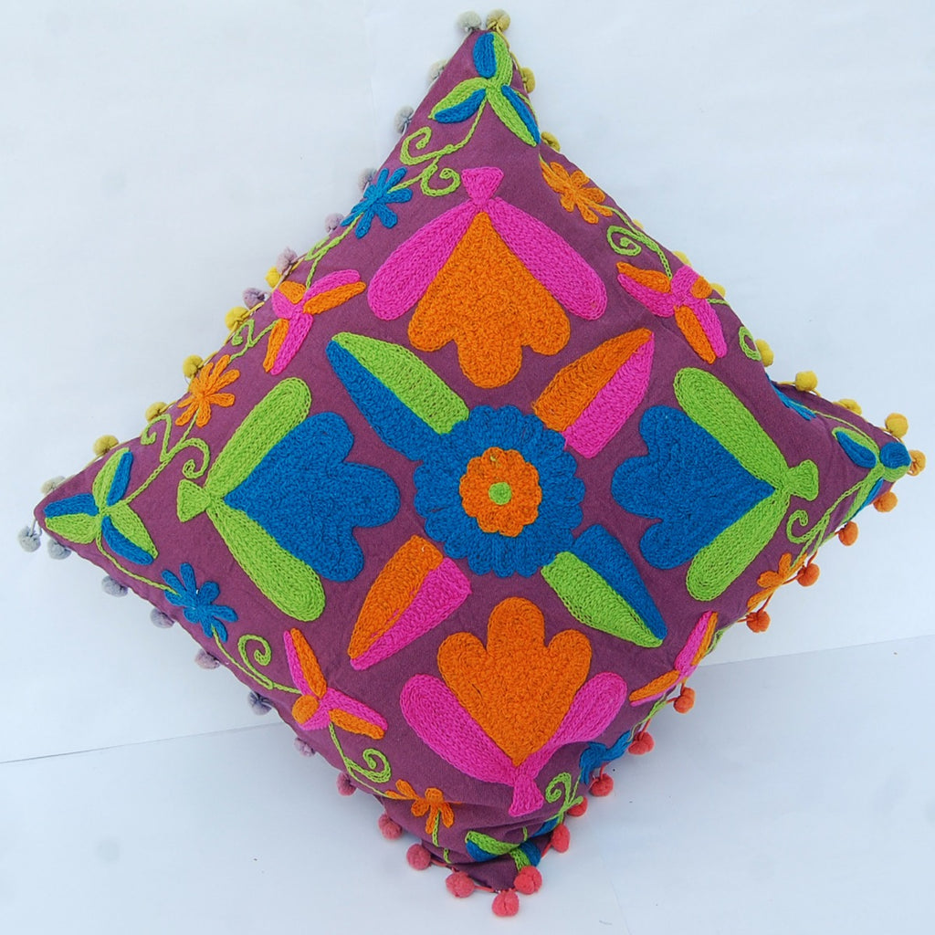 Suzani Cushion Cover Embroidery Pillows Boho Shams Art CraftJaipur