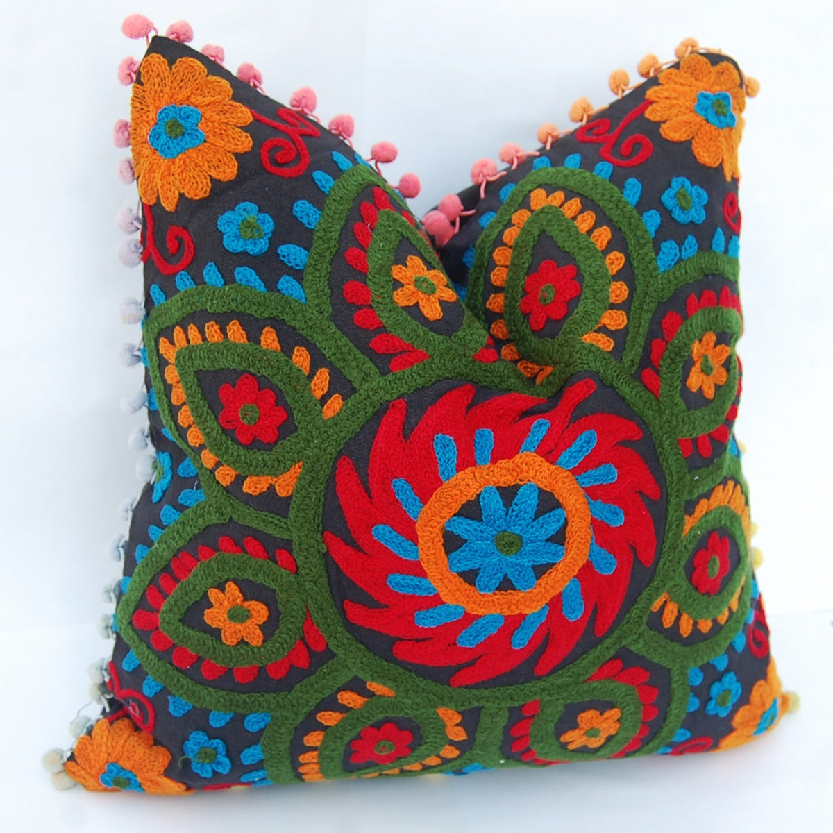 Embroidered Suzani Cushion Cover Square Sofa Pillows