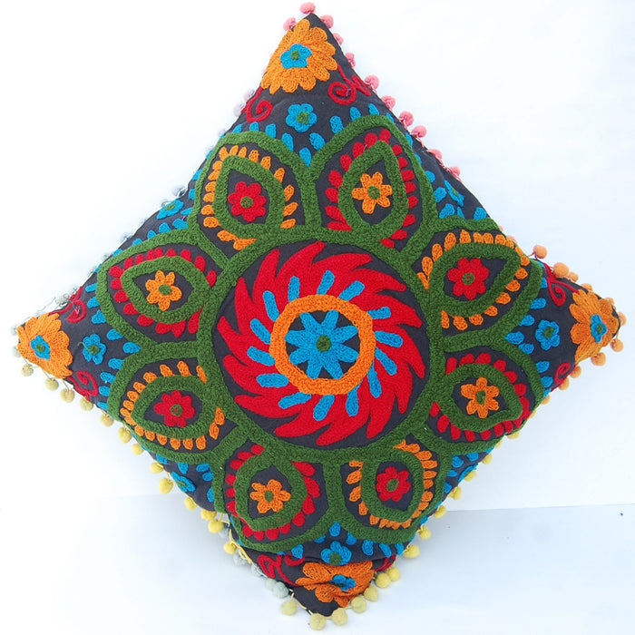 Embroidered Suzani Cushion Cover Square Sofa Pillows